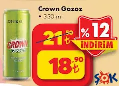 CROWN GAZOZ 330 ML fiyat ve kampanya bilgisi